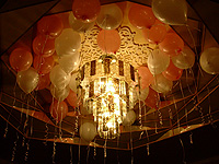 Украшение праздника воздушными шарами с гелием под потолок